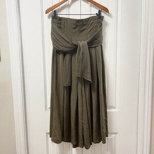 Vintage Wide-Leg Tie Pants Green – S